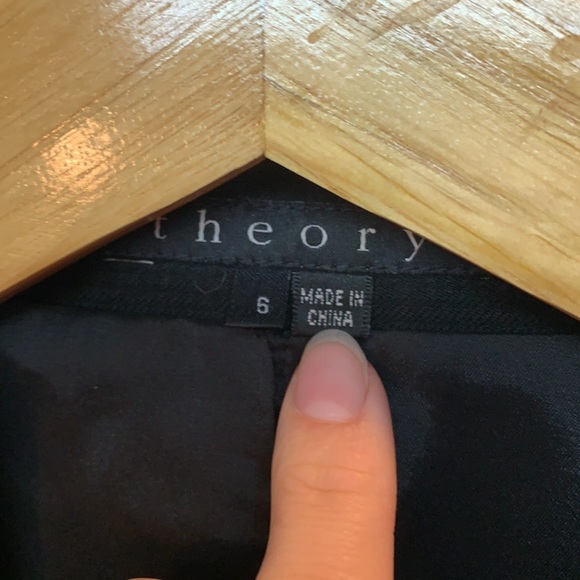 NEW Theory Black Blazer 6 Textured Cotton Wool - Picture 11 of 15